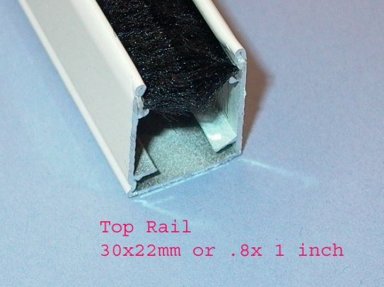 Retractable screen Top Rail